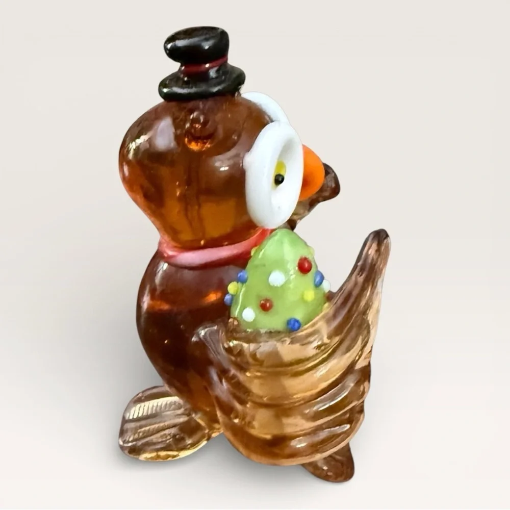 Pier 1 Imports Hand-Blown Art Glass Owl Figurine - New in Box